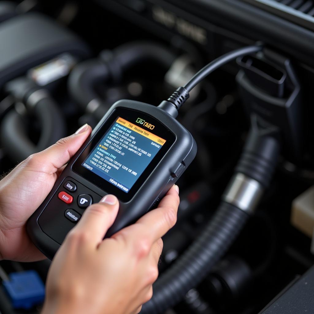 Mechanic Using a Car Diagnostic Scanner