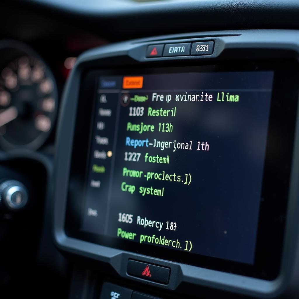 Car Diagnostic Scanner Displaying Error Codes in an Ipswich Garage