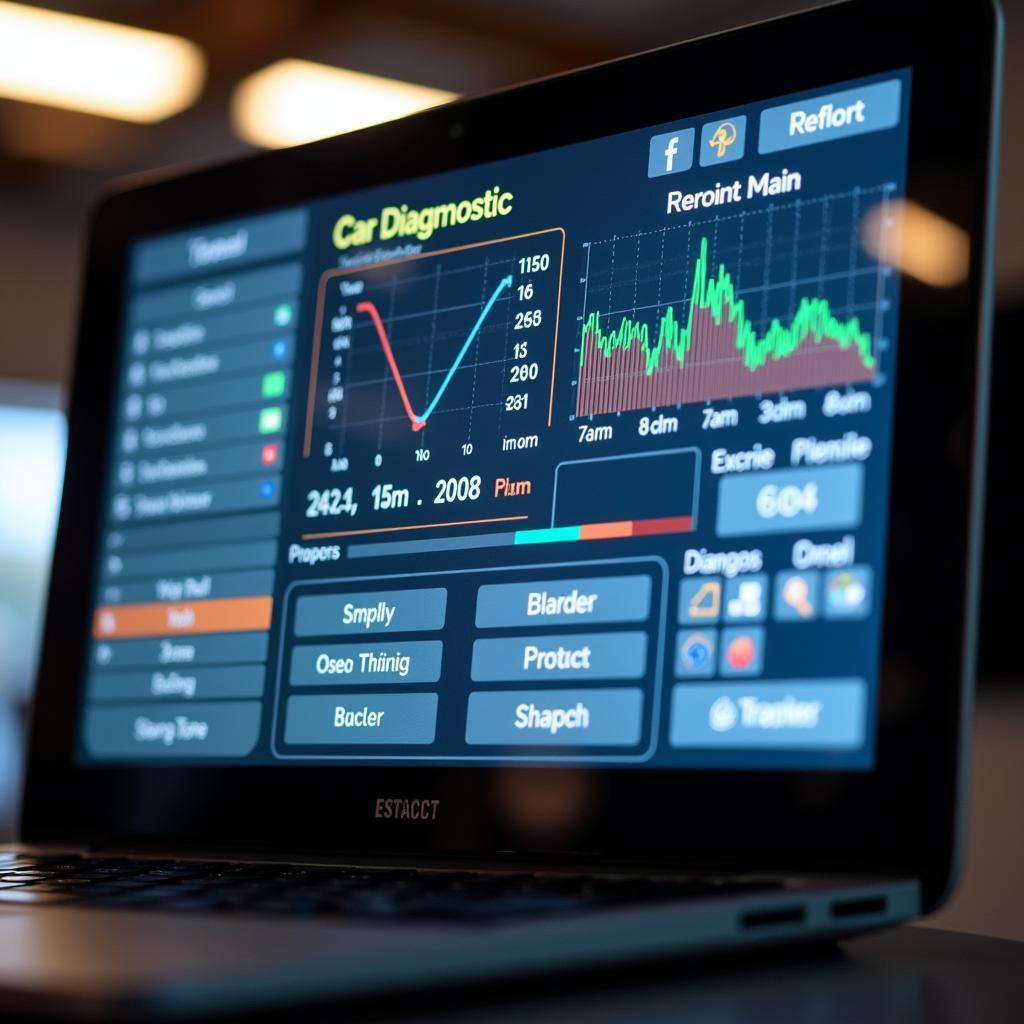 Laptop screen showing car diagnostic software