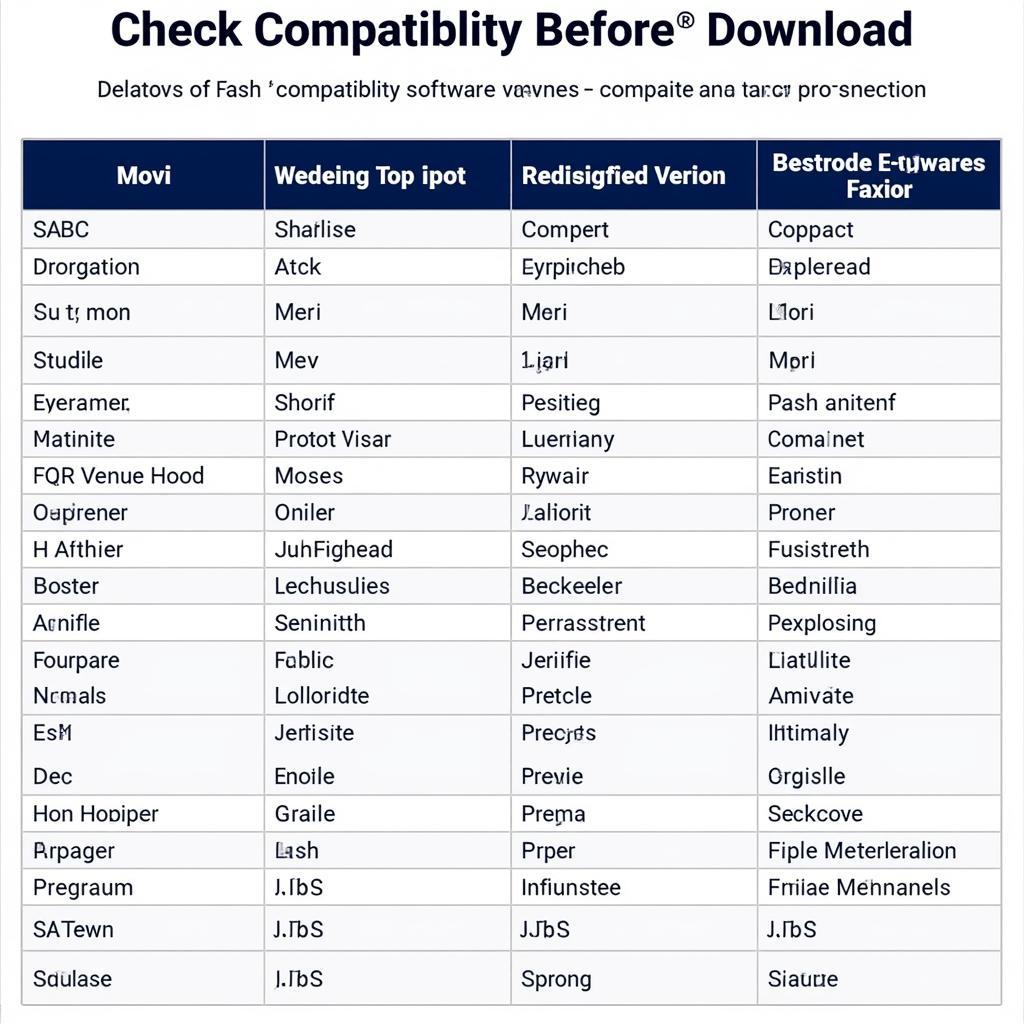 Car Diagnostic Software Compatibility Chart