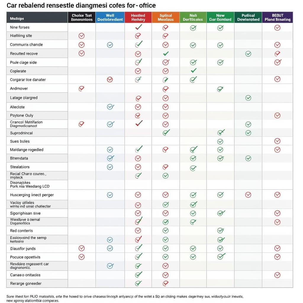 Car Diagnostic Software Compatibility Chart