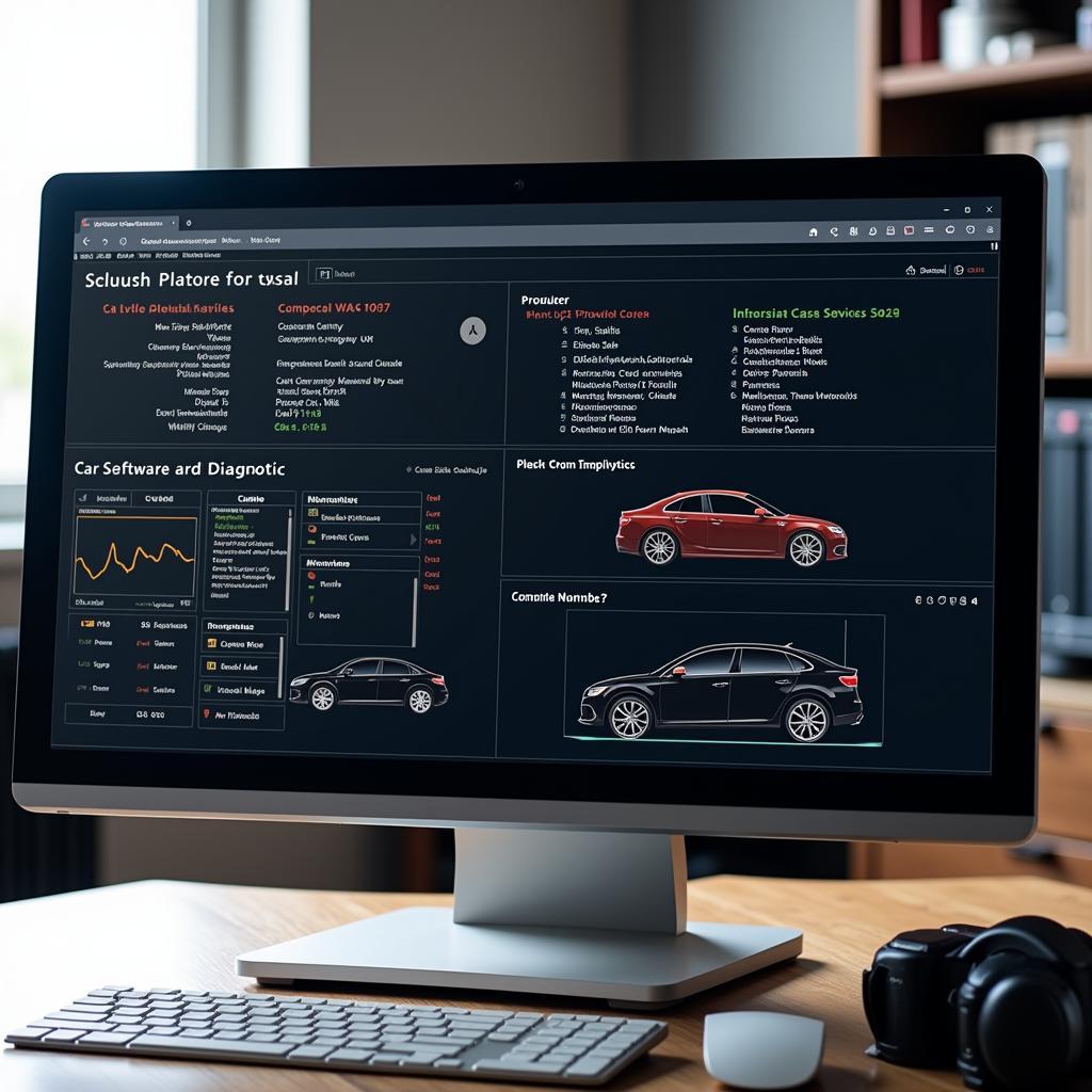 Computer screen displaying car diagnostic software