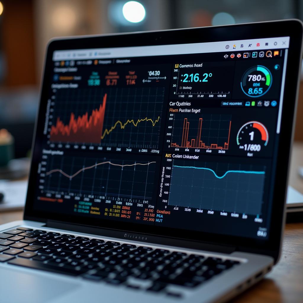 Car Diagnostic Software Displaying Engine Data