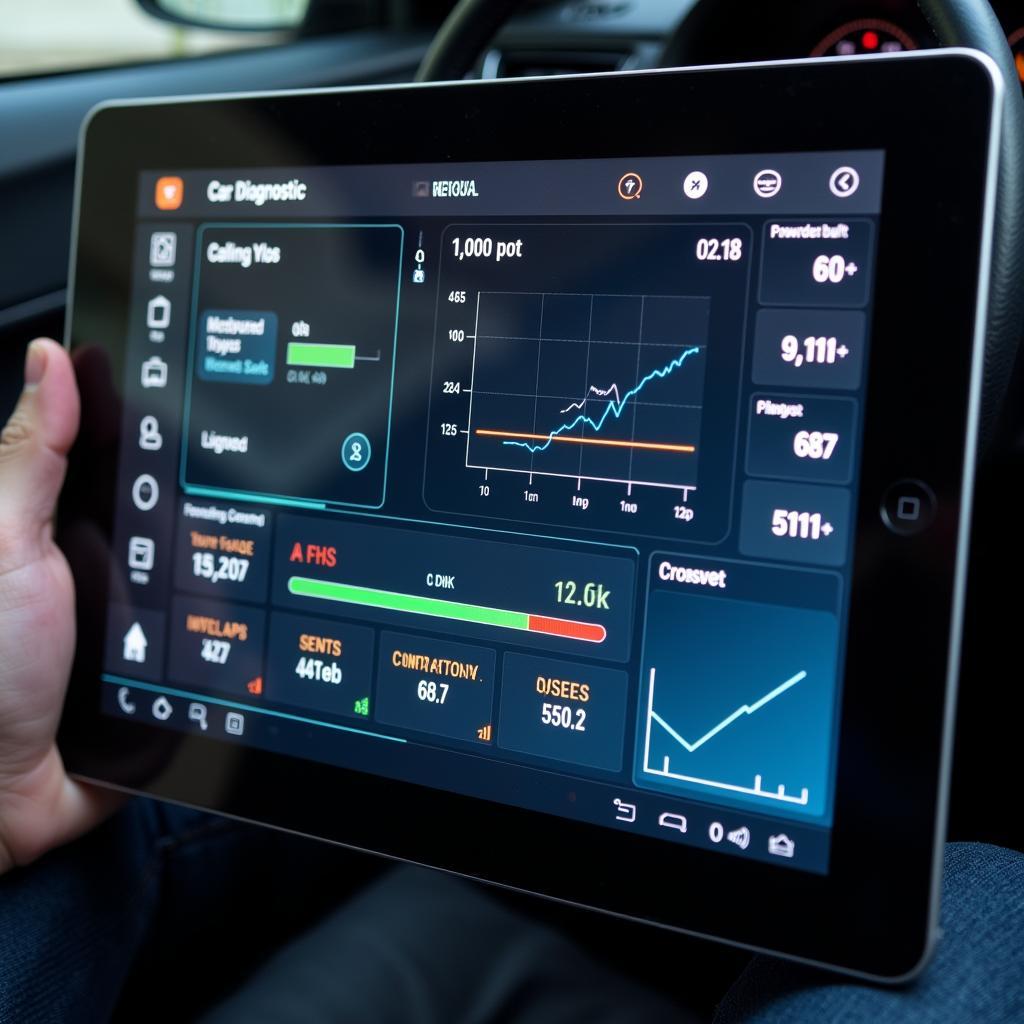 Modern Diagnostic Software Interface on a Tablet