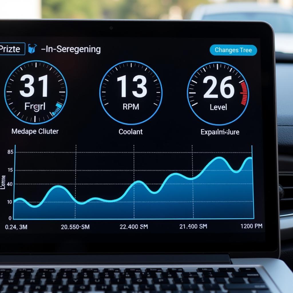 Car Diagnostic Software Interface on a Laptop