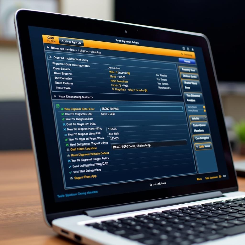 Car Diagnostic Software Interface on Laptop