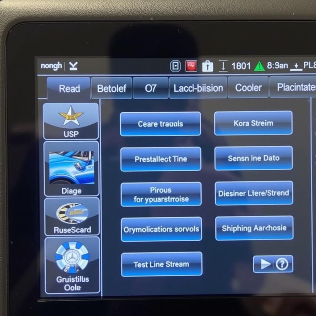 Car Diagnostic Software Interface on D900 Tool