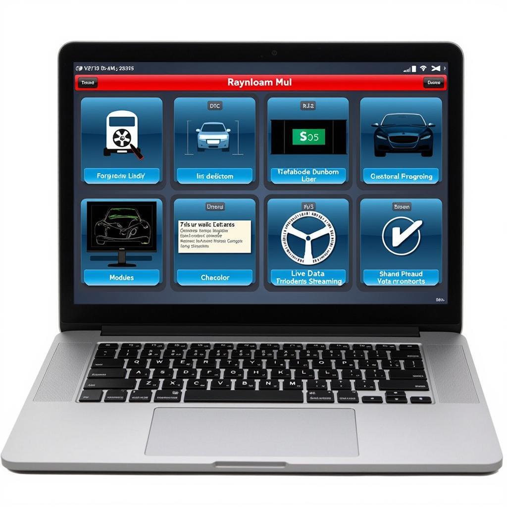 Car Diagnostic Software Interface on Laptop