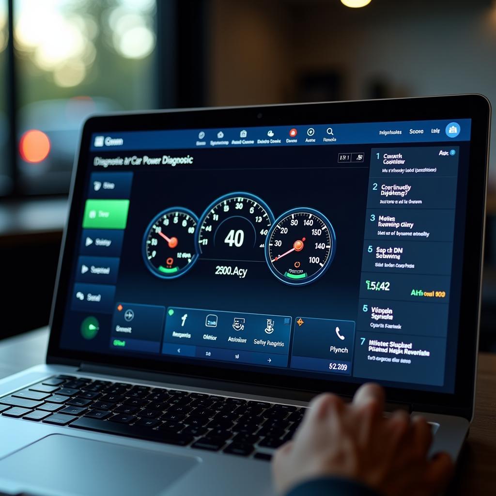 Modern Car Diagnostic Software Interface on Laptop