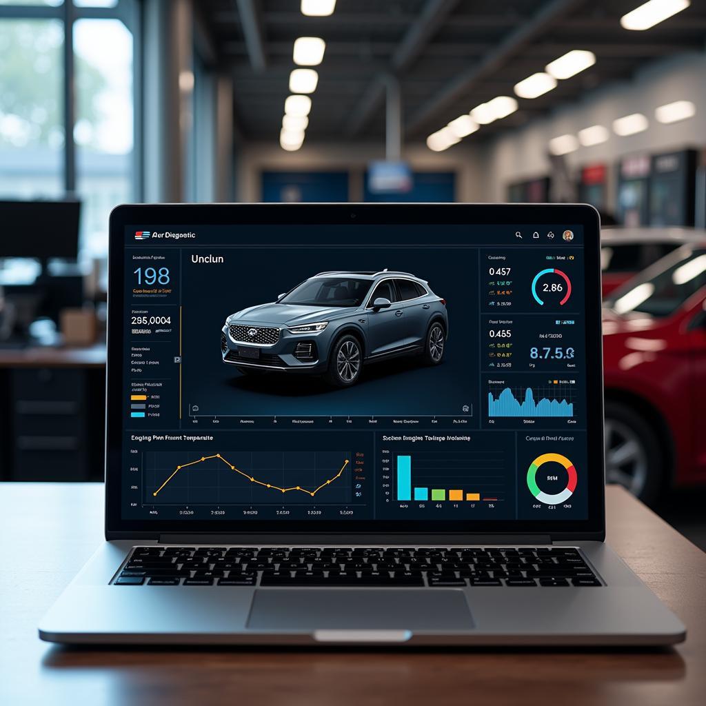 Car Diagnostic Software Interface on Laptop