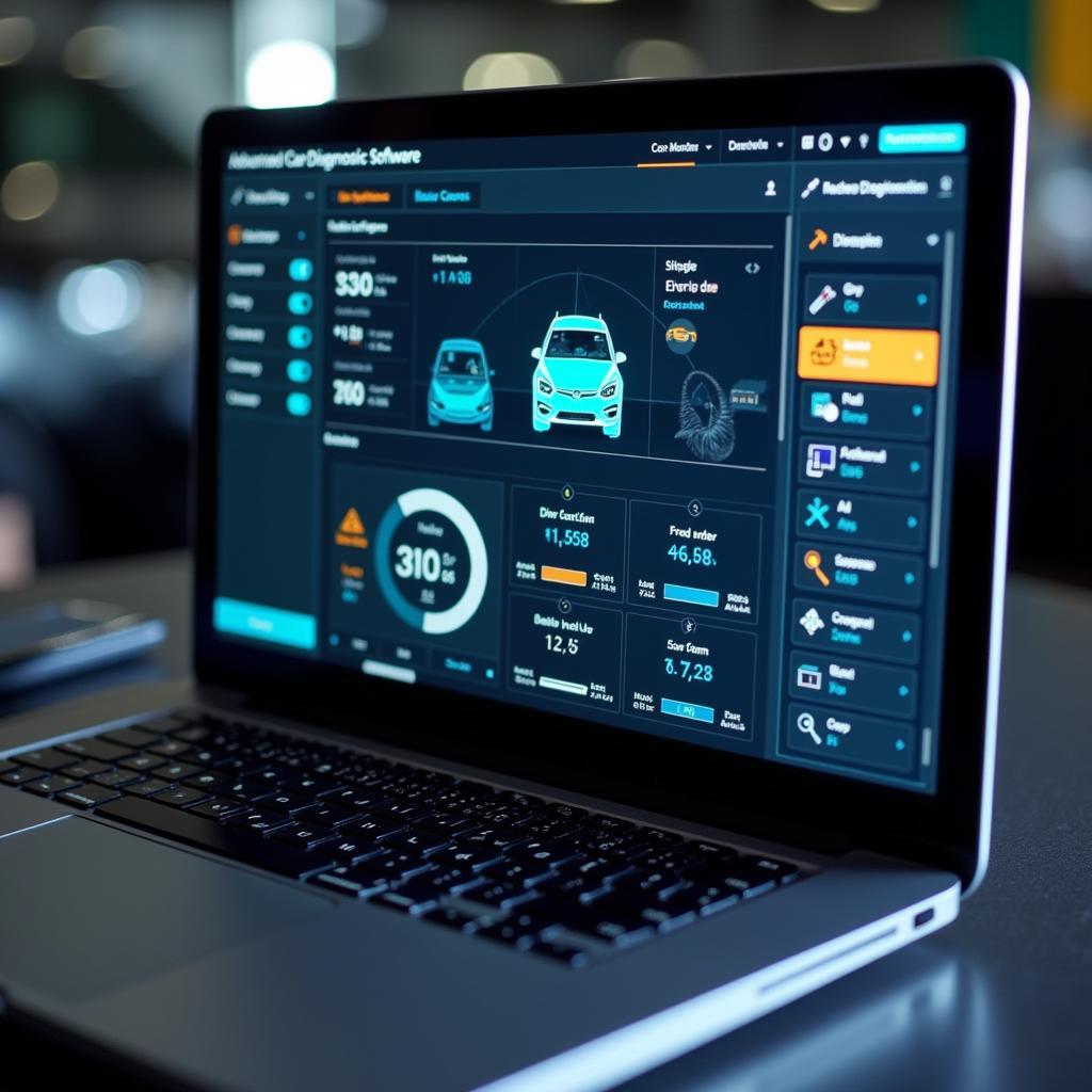 Car Diagnostic Software on Laptop