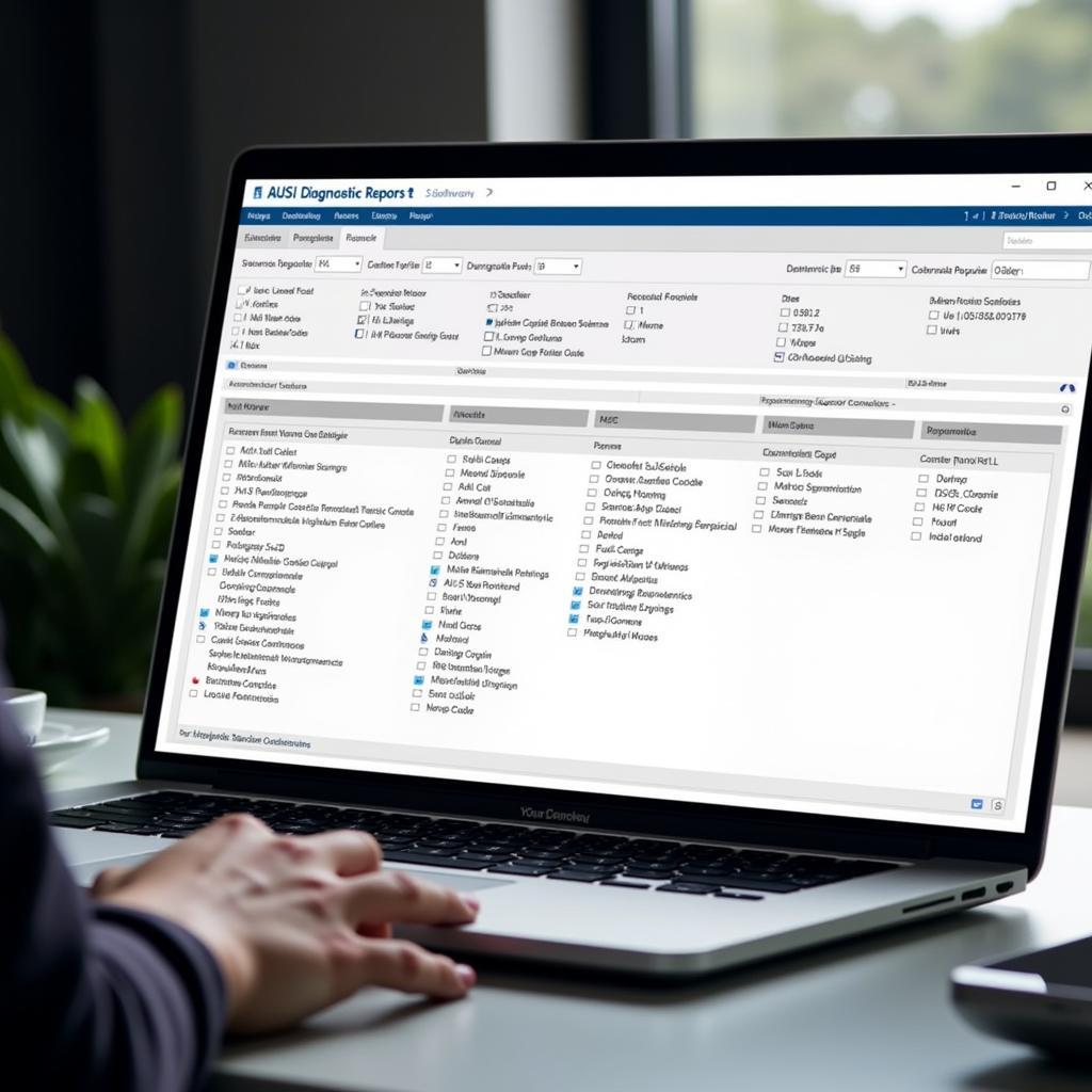 Car Diagnostic Software Report on Laptop Screen