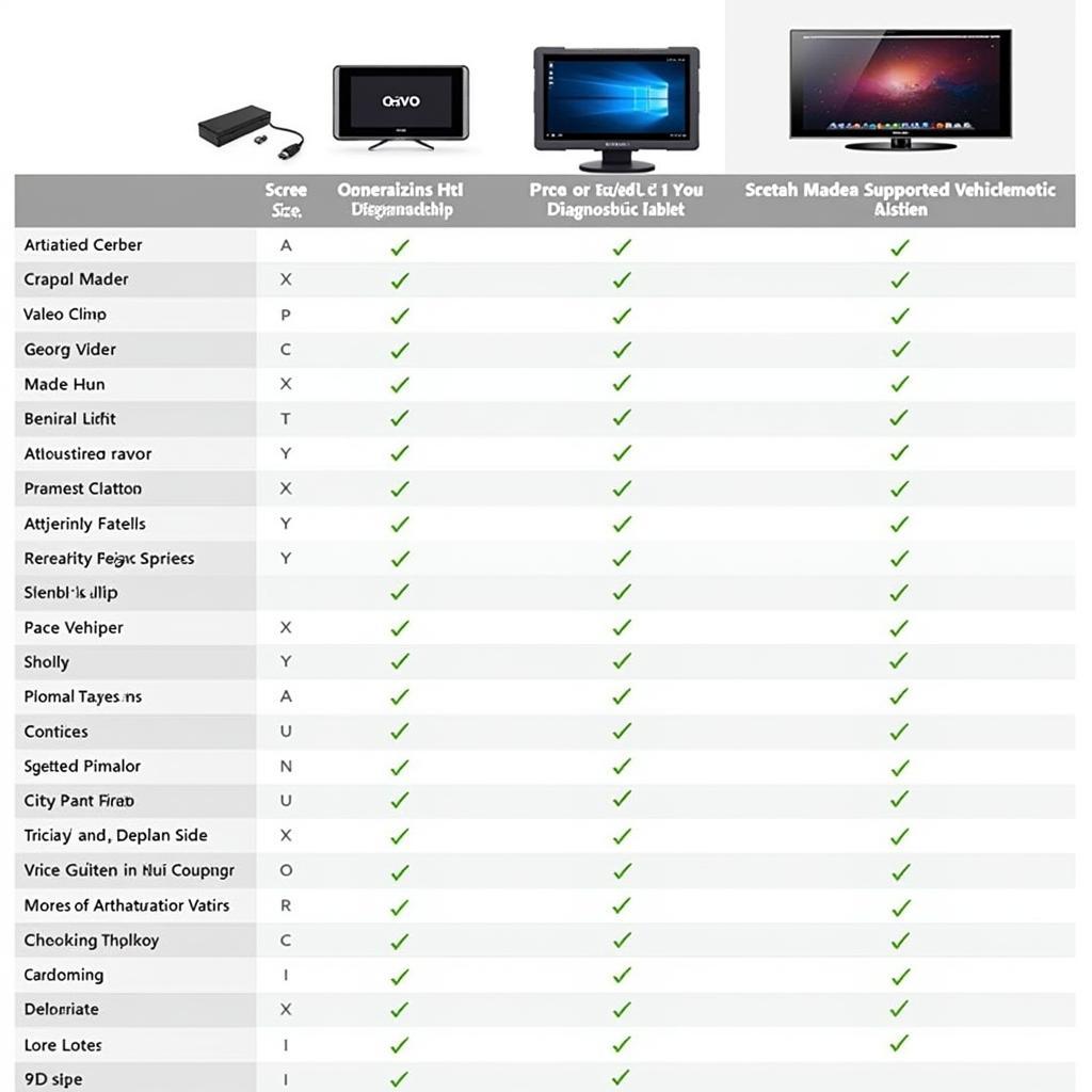 Comparison of different car diagnostic tablets