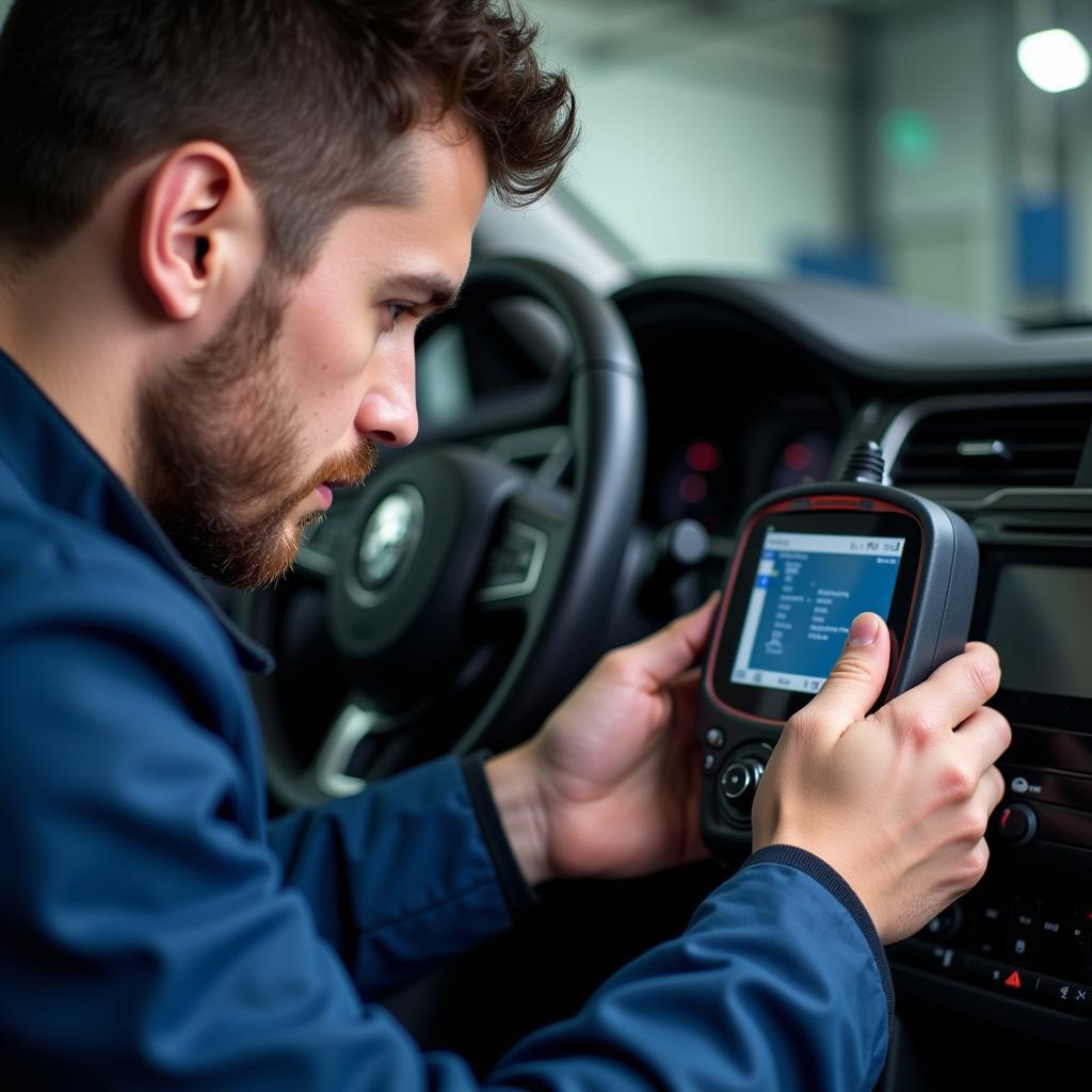 Skilled Car Diagnostic Technician at Work in Northern Ireland