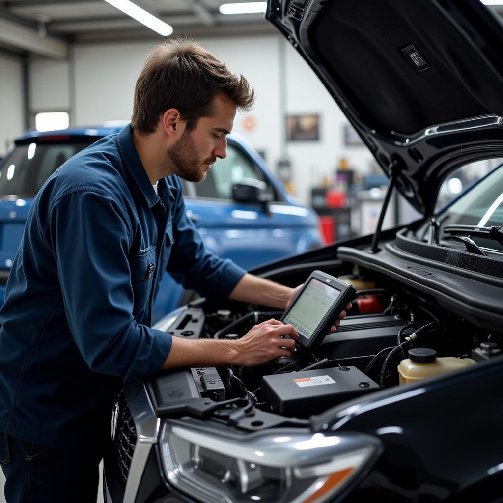 Car Diagnostic Test at a Garage