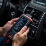 Mechanic Performing a Car Diagnostic Test