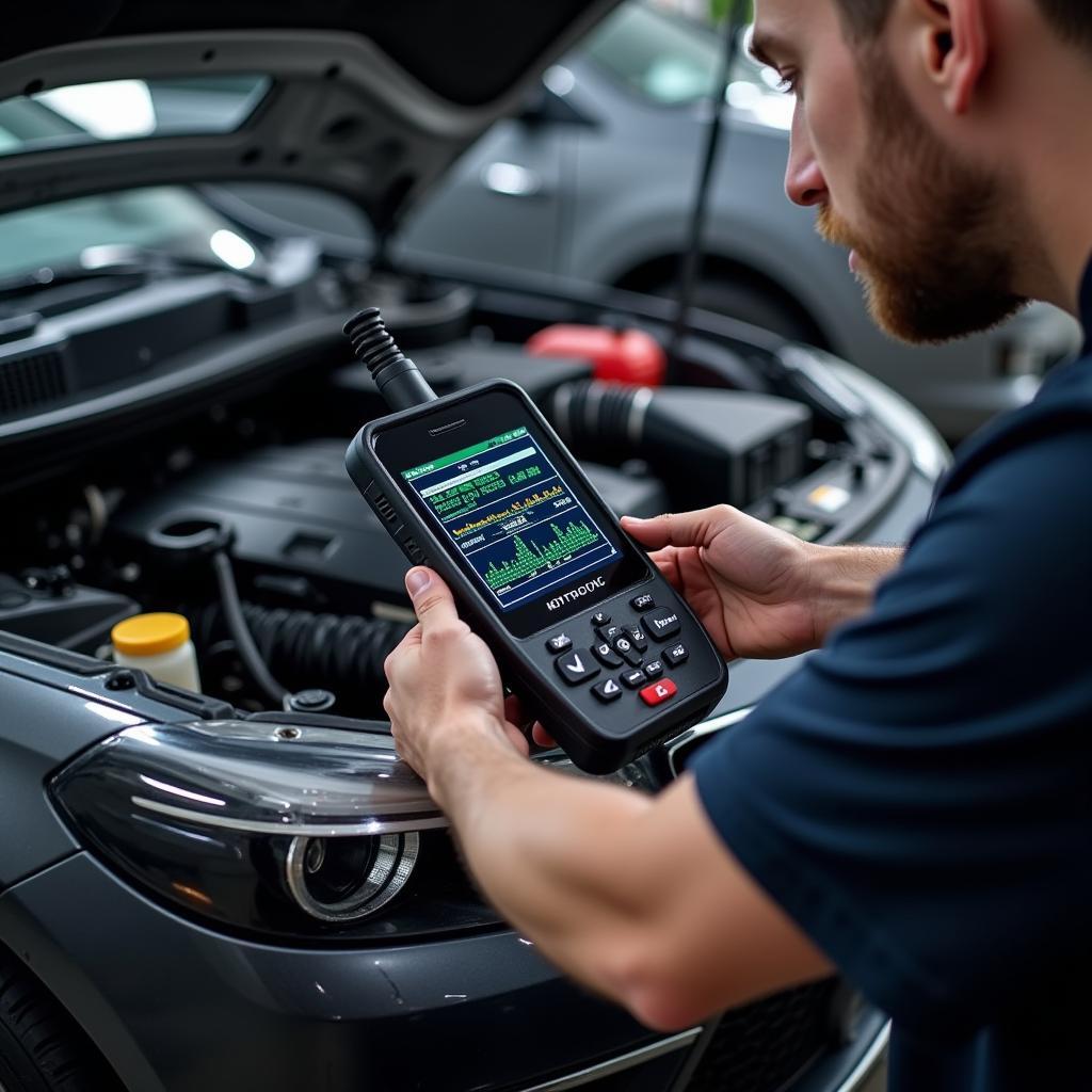 Car Diagnostic Test Machine in Action