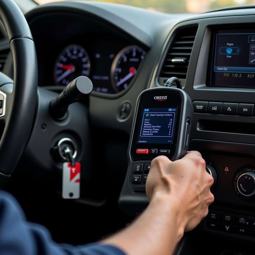 Car Diagnostic Test with OBD2 Scanner