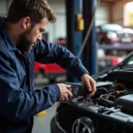 Car Diagnostic Test in Progress at an Oldbury Garage