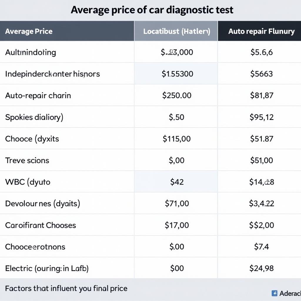 Car Diagnostic Test Price Range