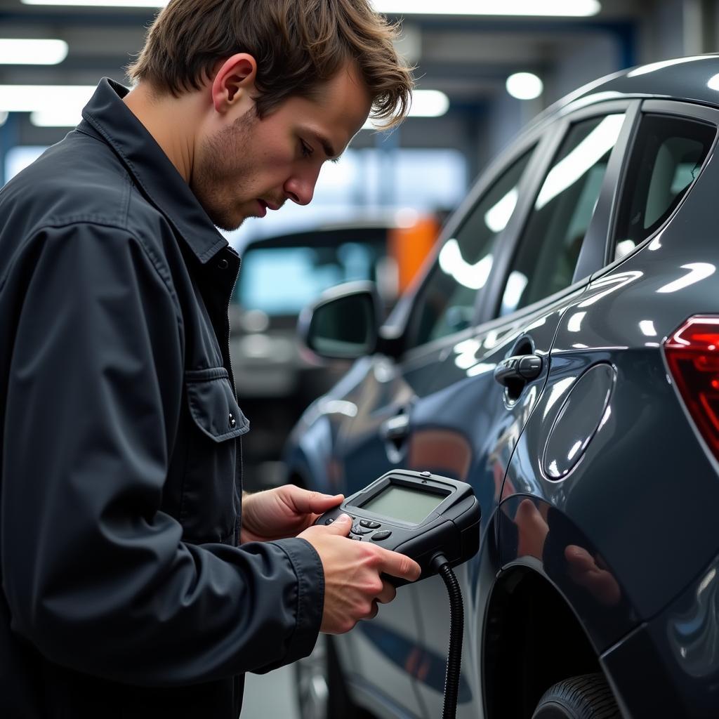 Car Diagnostic Test at a Repair Shop