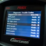 Car Diagnostic Tester Screen Showing DTCs