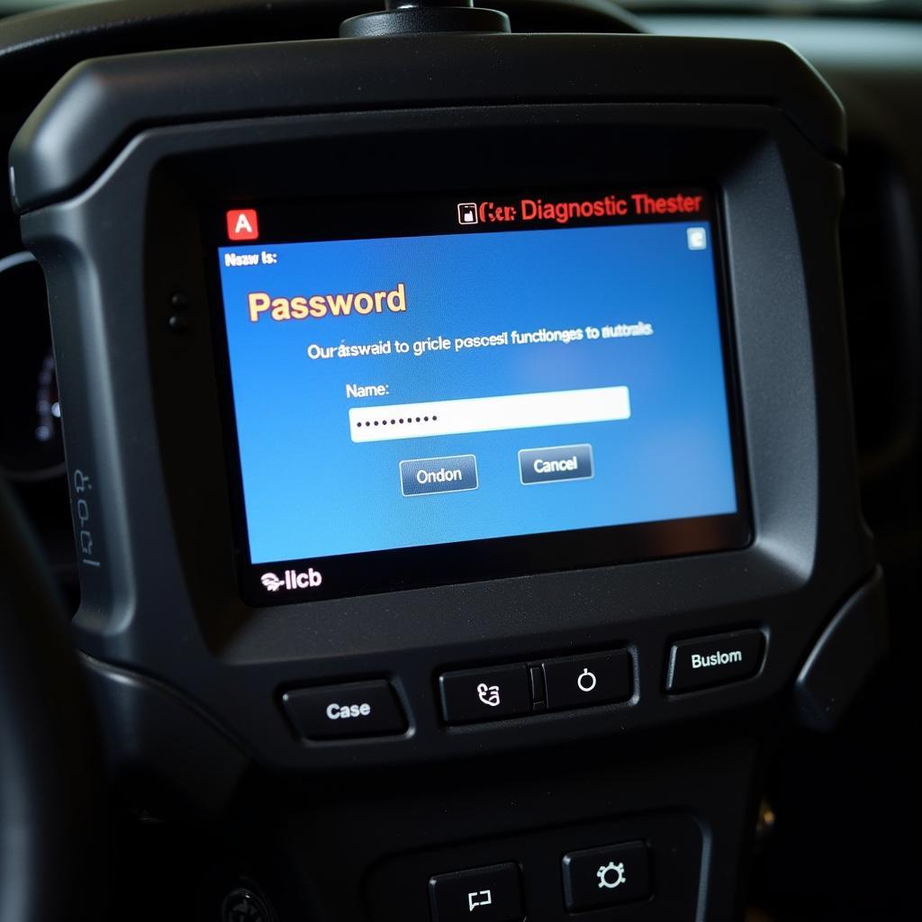 Car Diagnostic Tester Password Prompt