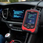 Car Diagnostic Tool Connected to Car