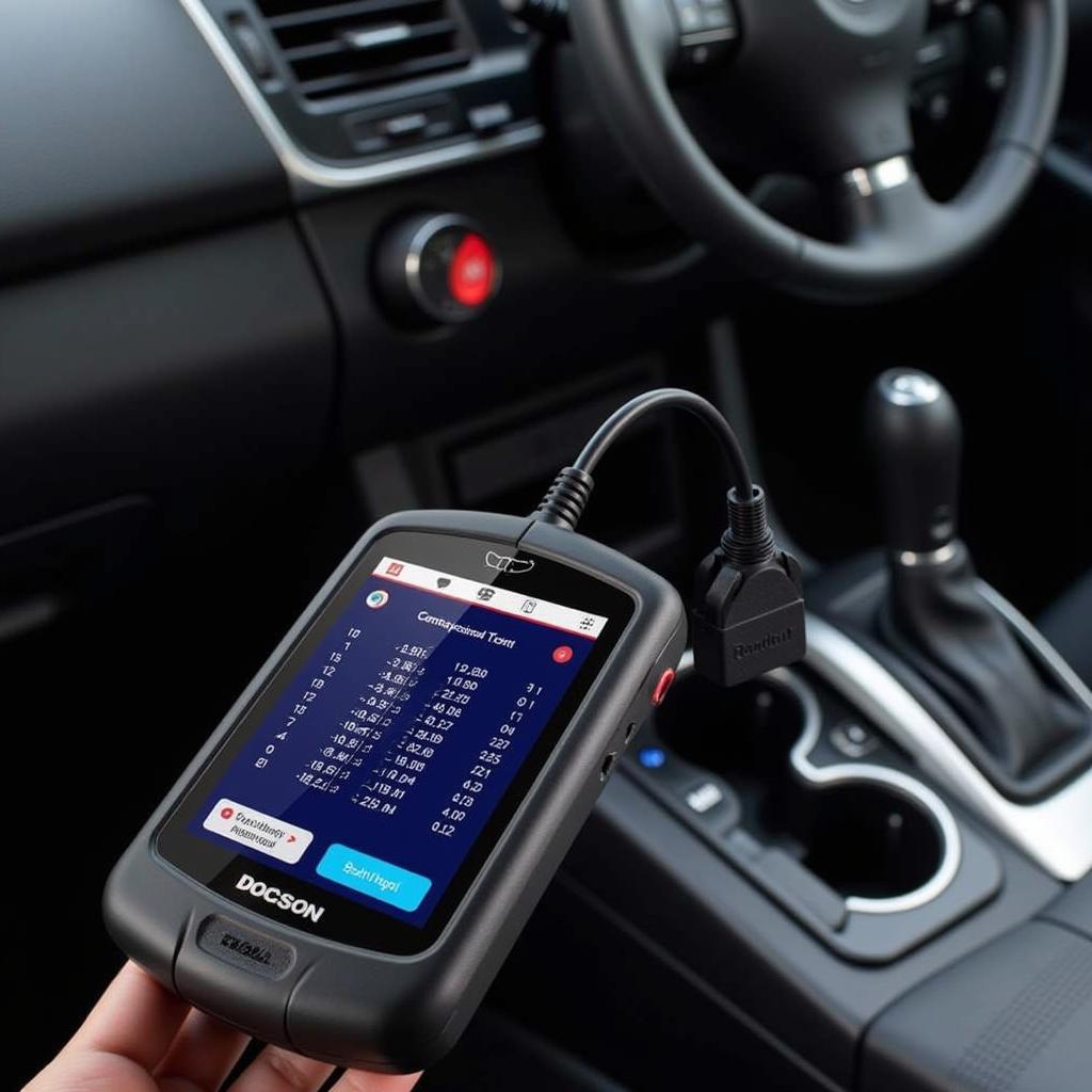 Car Diagnostic Tool Connected to a Car