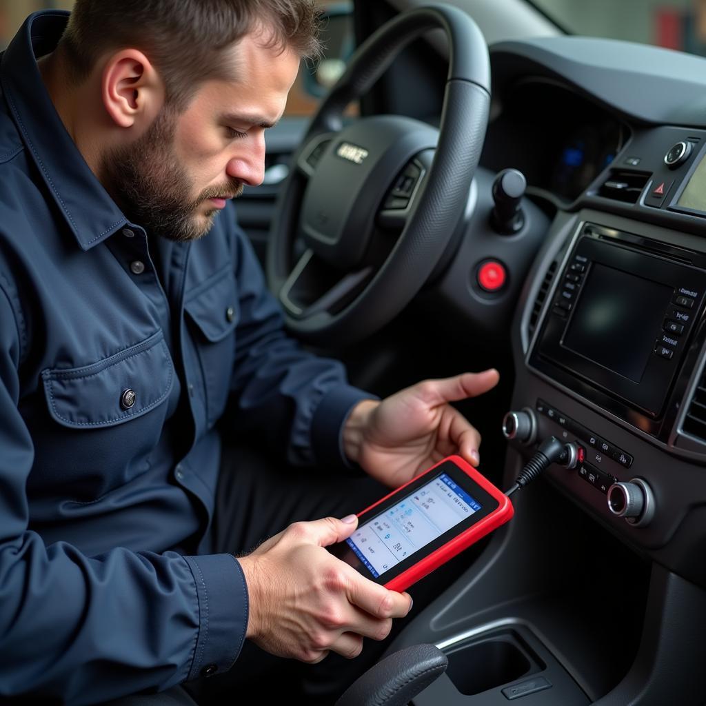 Car Diagnostic Tool Connected