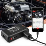 Car Diagnostic Tool Connected to Smartphone