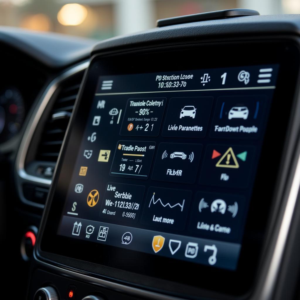 Close-up of Car Diagnostic Tool Screen Displaying Diagnostic Information