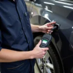 Mechanic Using a Car Diagnostic Tool