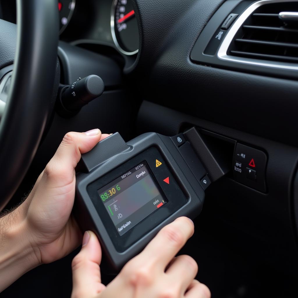 Mechanic Using a Car Diagnostic Tool