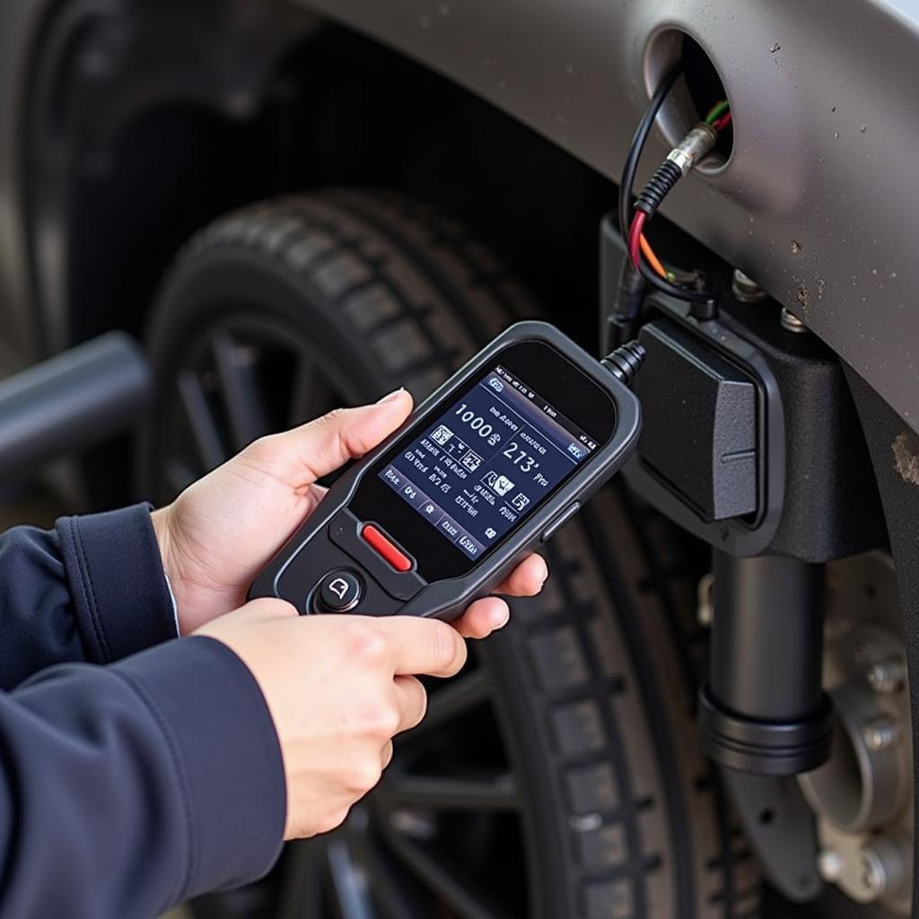 Mechanic Using a Car Diagnostic Tool