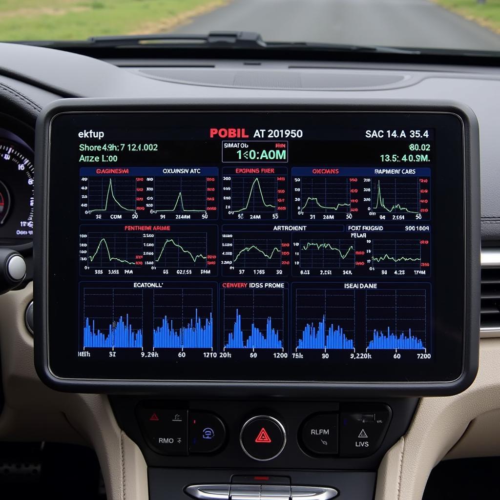 Car diagnostic tool displaying live data stream from a vehicle