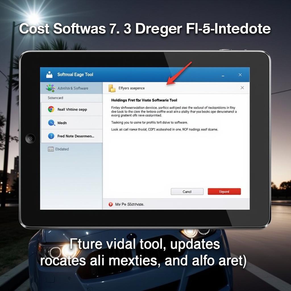 Car Diagnostic Tool Software Update Screen