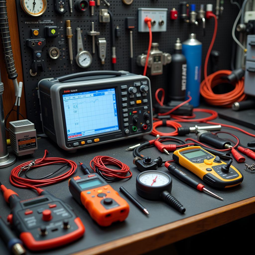 An Assortment of Professional Car Diagnostic Tools