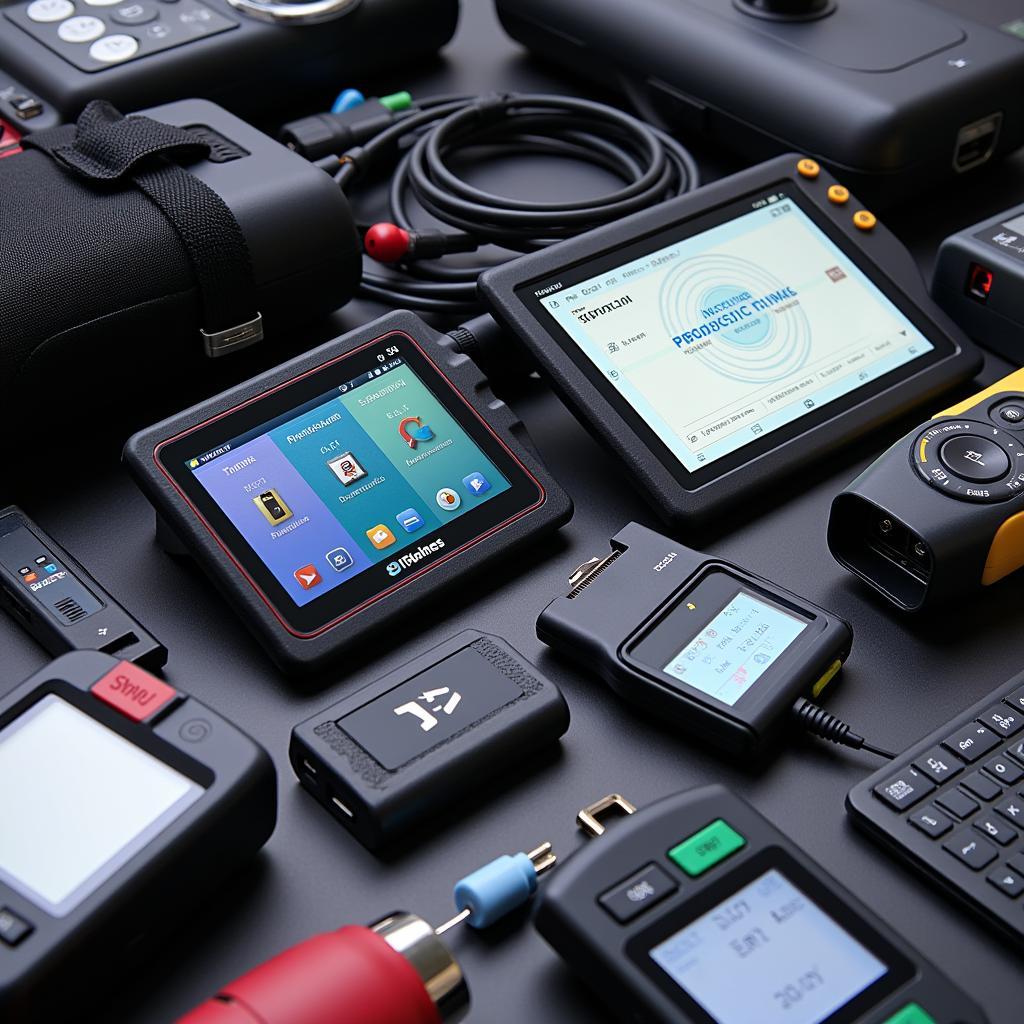 A range of professional car diagnostic tools