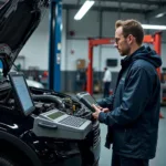 Car Diagnostic Tools in a Garage