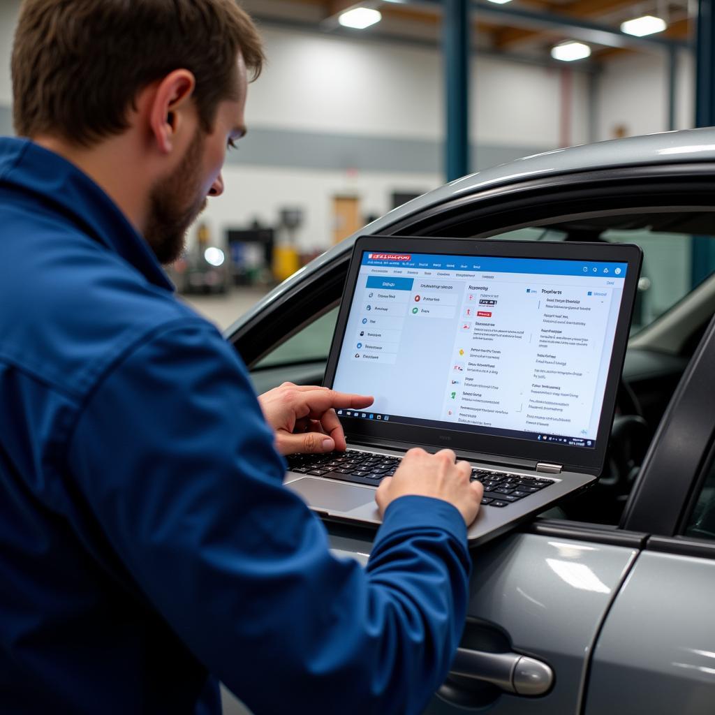 Car Diagnostic Tools Displayed on a Laptop