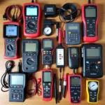 Assortment of car diagnostic tools used in a Sunderland garage