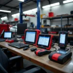 Modern Car Diagnostic Tools in a Workshop