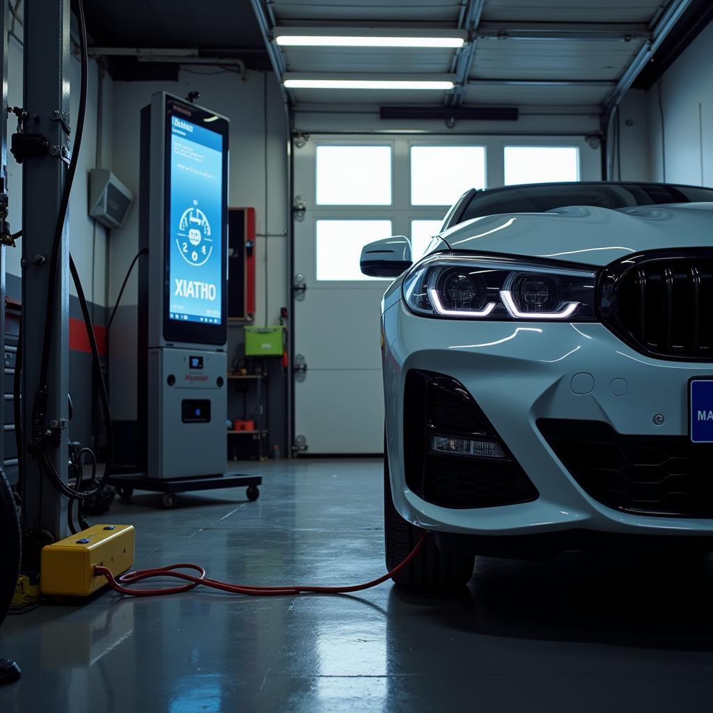 Car diagnostics being performed in a Bracknell garage