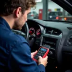 Car diagnostics being performed in an Eastbourne garage