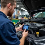 Car diagnostics being performed in a Fife garage