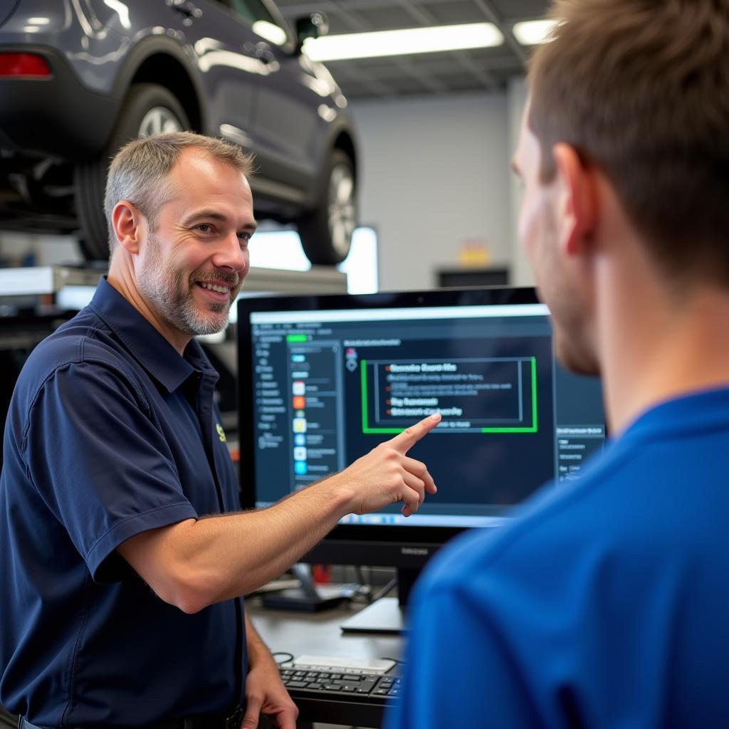 Car Diagnostics Harlington Technician Explaining Results