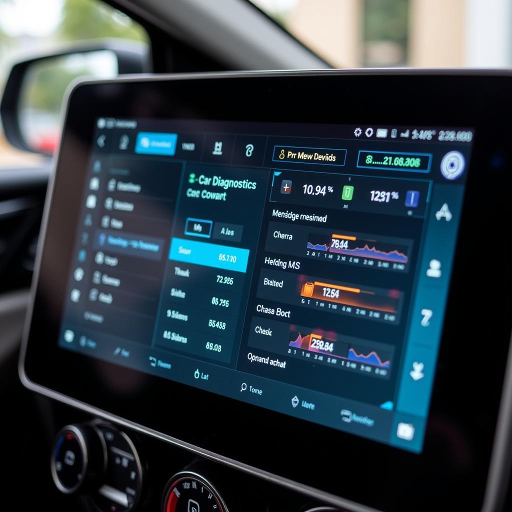 Car diagnostics report on a computer screen