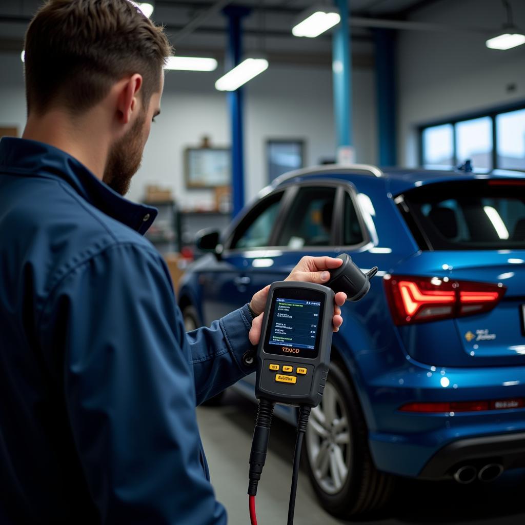 Car diagnostics in progress at a Limerick garage