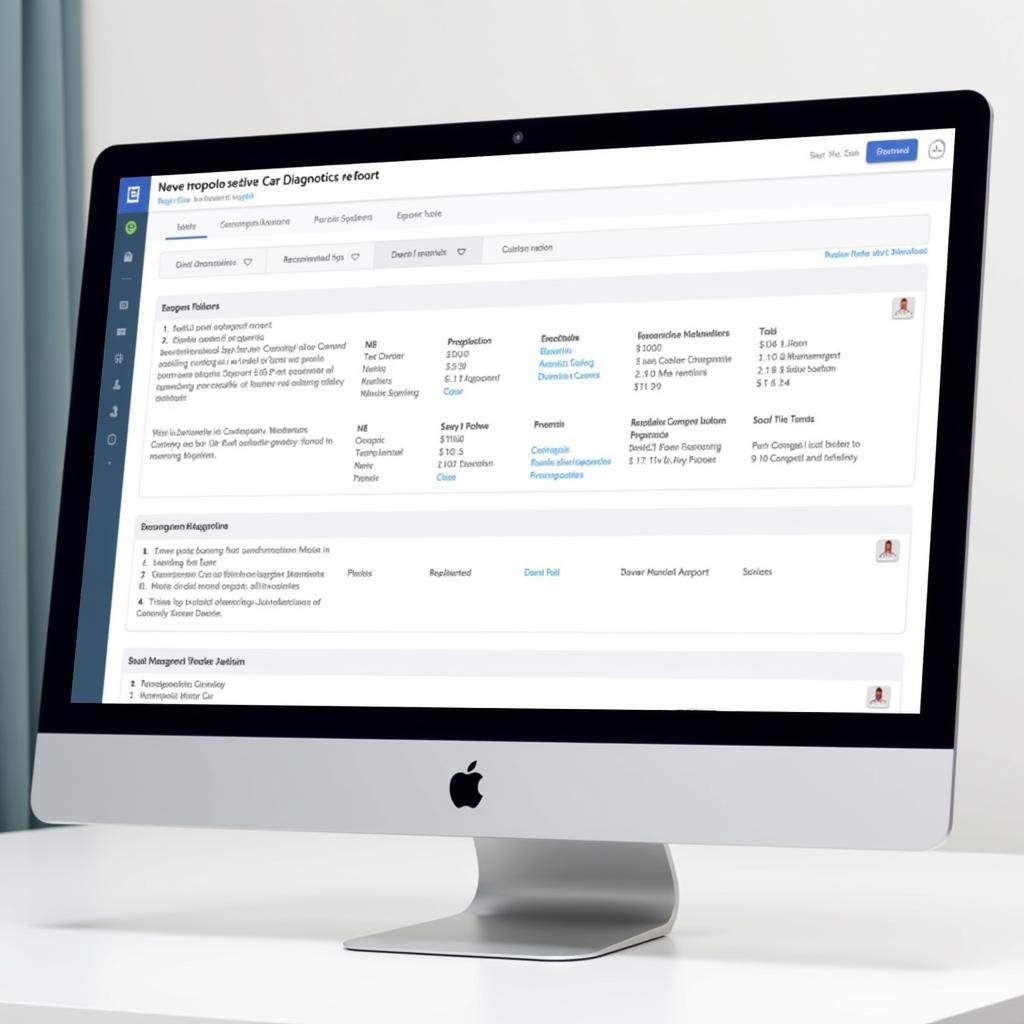 Detailed car diagnostics report on a computer screen in Limerick